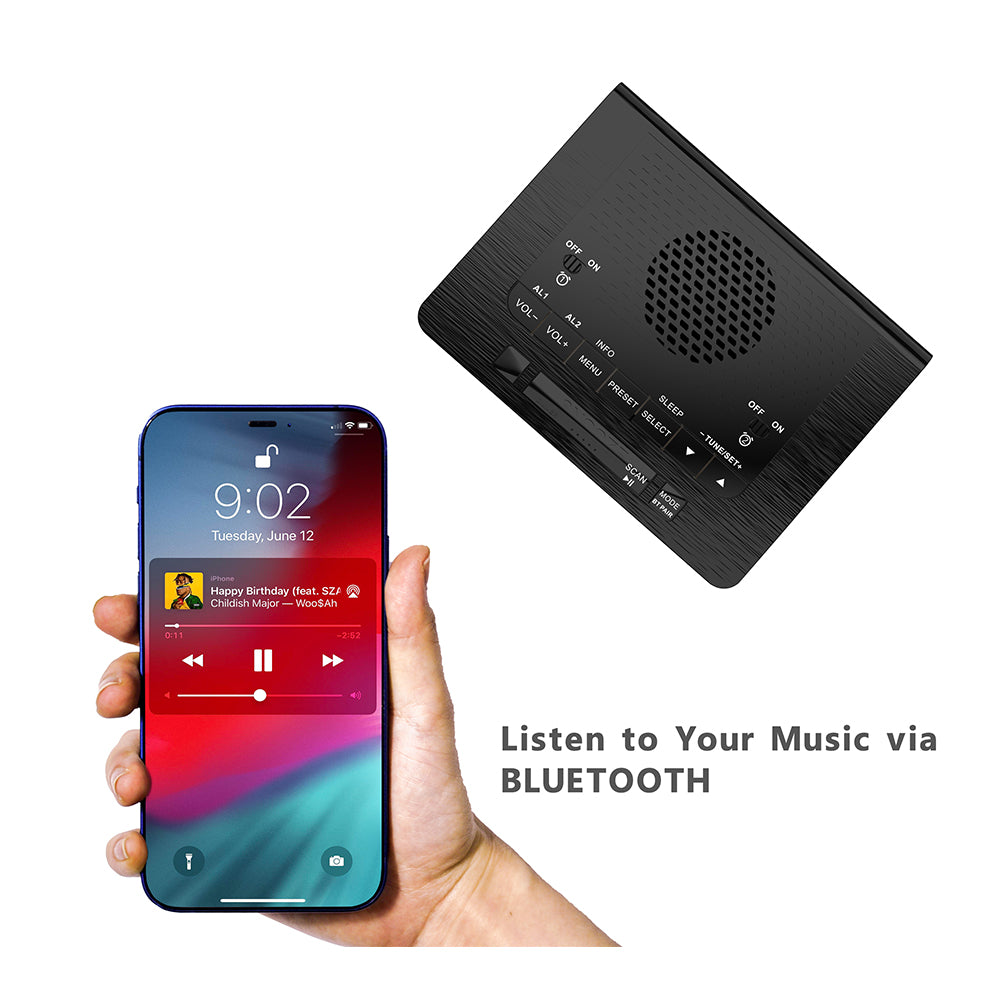 Reloj despertador con radio DAB y FM, 40 emisoras presintonizadas, pantalla LCD regulable, alarma dual con botón de encendido/apagado, función de repetición, conexión inalámbrica iTOMA 525D