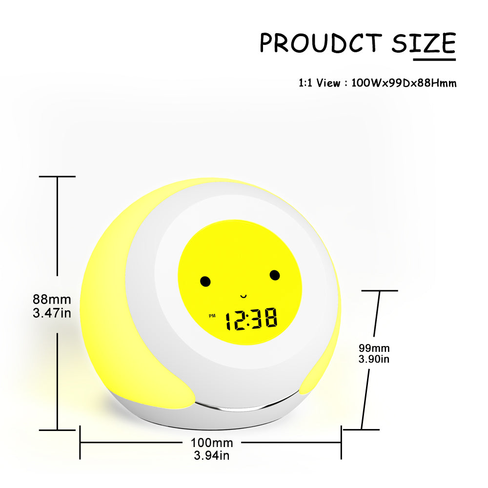 iTOMA 915-AU Kids Room Thermometer, Hygrometer and Cute Facial Expressions, Colorful Light Choose, 4 Level Dimmer, Indoor Temperature Monitor, LCD Screen Child Time Display Temperature and Humidity Gauge