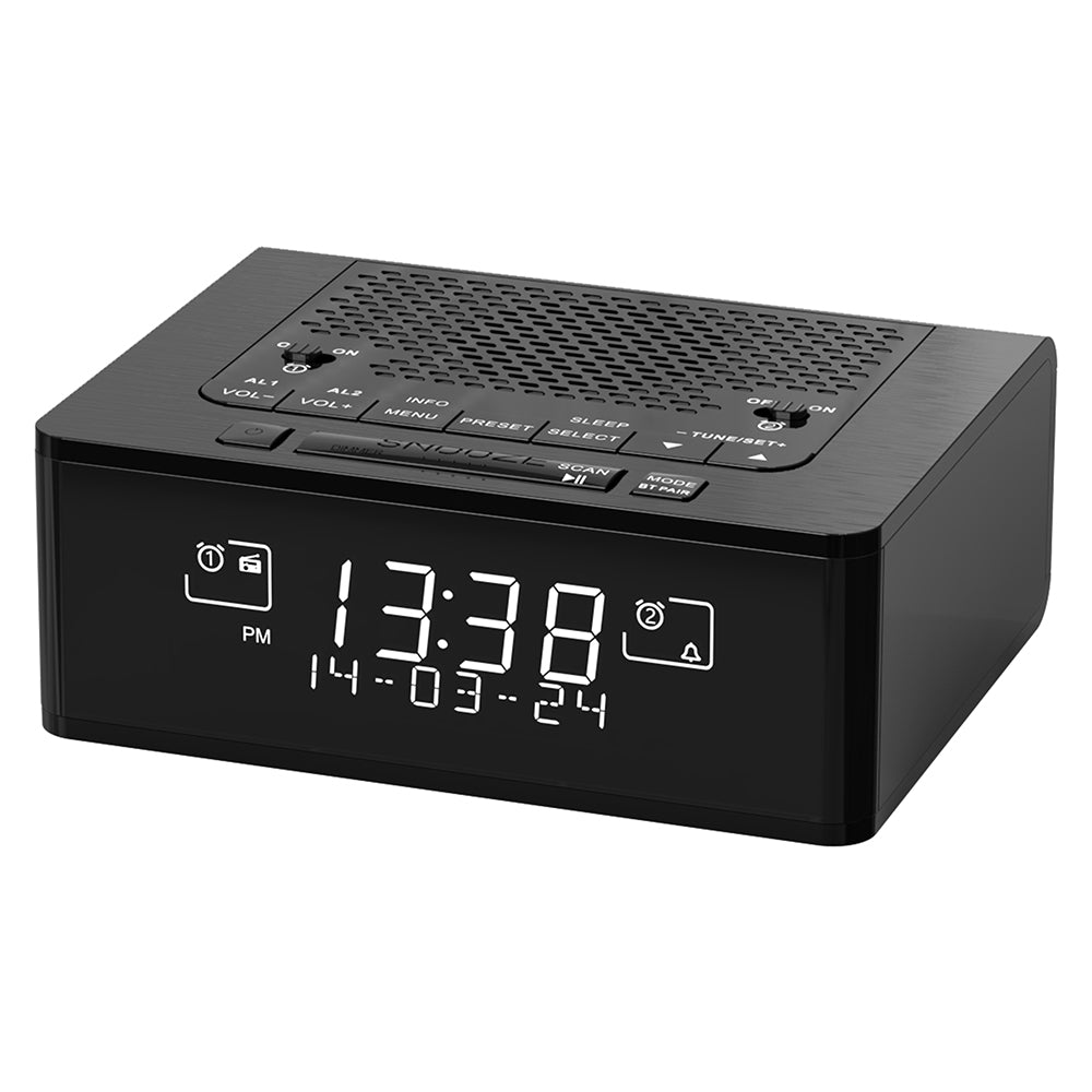 Reloj despertador con radio DAB y FM, 40 emisoras presintonizadas, pantalla LCD regulable, alarma dual con botón de encendido/apagado, función de repetición, conexión inalámbrica iTOMA 525D