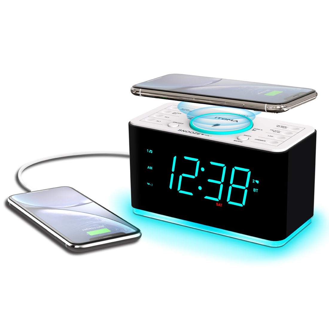 Wake up happy with the iTOMA 207 alarm clocks for bedrooms