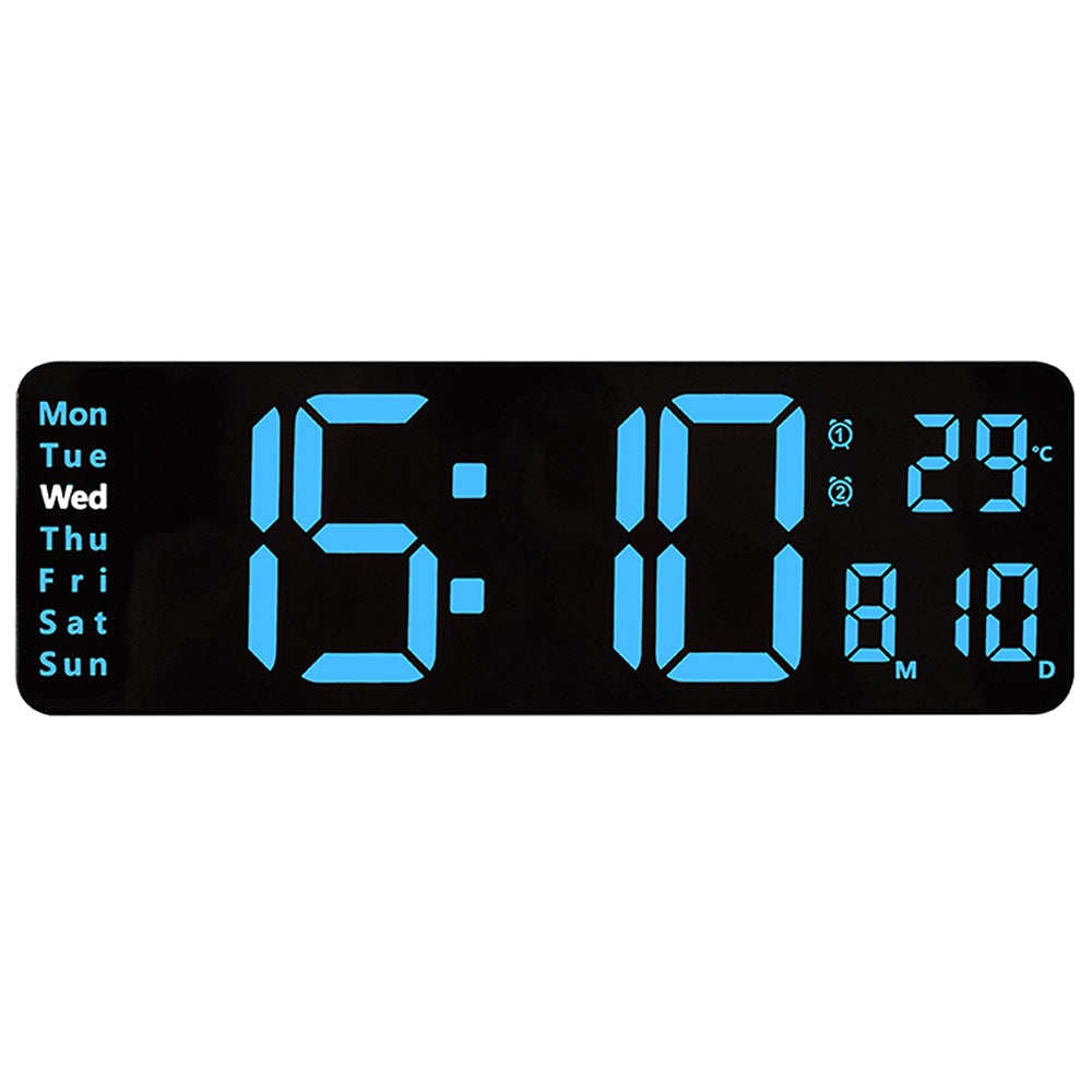 Digital Wall Clock, 13 Inch Large Display LED Wall Clock for Living Room Decor, Alarm Clock, Timer, 12/24H, Automatic Brightness Dimmer Large Clock with Day/Date/Temperature (13 Inches)
