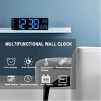 Digital Wall Clock, 13 Inch Large Display LED Wall Clock for Living Room Decor, Alarm Clock, Timer, 12/24H, Automatic Brightness Dimmer Large Clock with Day/Date/Temperature (13 Inches)