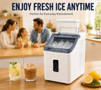 Ice Cube Maker Machine Countertop with 2 Ways to Add Water, Portable Self-Cleaning Ice Maker for Home/Kitchen/Office/RV, Ice Thickness Adjustable, 1-24H Timer, Ready in 20 Mins