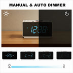 Digital Alarm Clock Radio with Bluetooth Speaker, FM Radio, Dual Alarm with Snooze, Large LED Display, Dimmer Control, Headphone,USB Charging Output and Night Light iTOMA 708