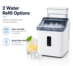 Ice Cube Maker Machine Countertop with 2 Ways to Add Water, Portable Self-Cleaning Ice Maker for Home/Kitchen/Office/RV, Ice Thickness Adjustable, 1-24H Timer, Ready in 20 Mins